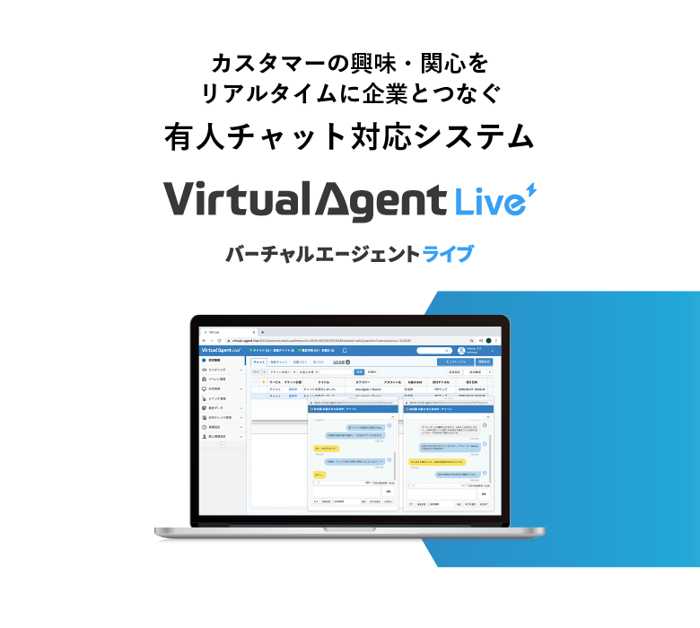 カスタマーの興味・関心をリアルタイムに企業とつなぐ有人チャット対応システム Virtual Agent Live